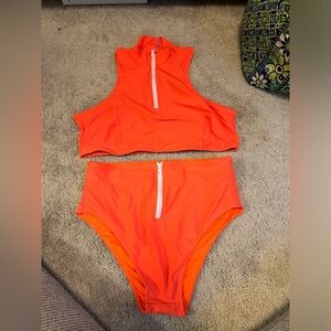 Bright orange bathing suit